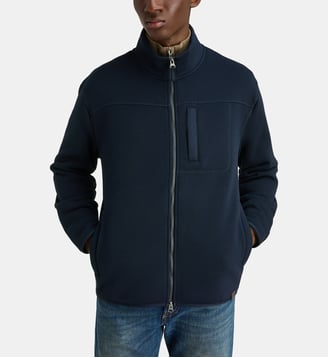 Blouson droit zippé maille - Gant - Bleu marine
