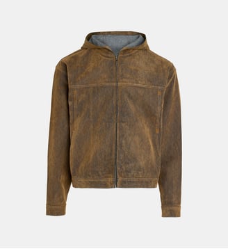 Veste denim à capuche Velvet Shield - Daily Paper - Brown