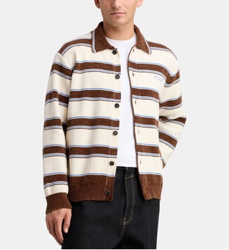 Polo à manches longues - Solid Homme - Marron et beige