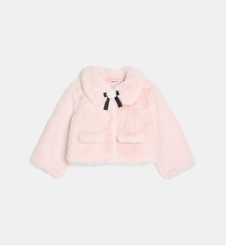 Veste courte en façon fourrure - Self Portrait - Pink