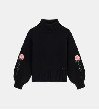 Pull à col montant brodé - Guess - Noir