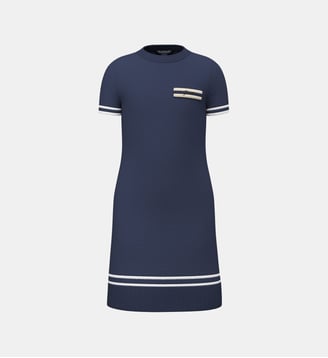 Robe courte en maille - Guess - Bleu marine