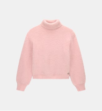 Pull col roulé pailleté - Guess - Rose