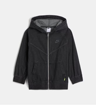 Veste en denim à capuche zippée - Nike - Noir