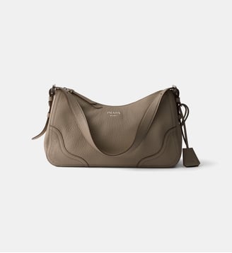 Grand sac porté épaule en cuir Aimée - Prada - Gris