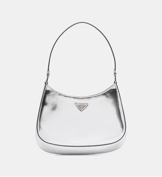 Sac porté épaule Cleo en cuir brossé - Prada - Blanc