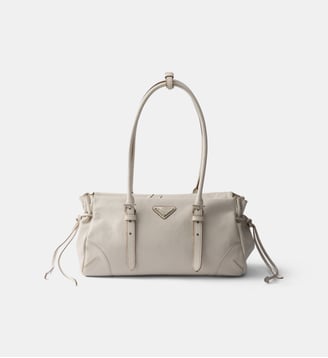Sac cabas Prada Karin en cuir vieilli moyen - Prada - Neutre