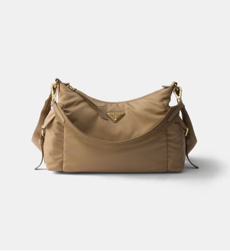 Grand sac Explore en Re-Nylon et cuir - Prada - Marron