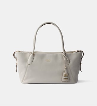 Sac cabas Ouvert en cuir grand format - Prada - Neutre