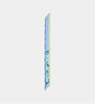 Foulard fin en sergé de soie imprimé - Prada - Bleu clair