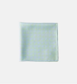 Foulard en sergé de soie imprimé 55 - Prada - Bleu et vert