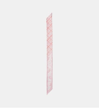Foulard fin en sergé de soie imprimé - Prada - Rose