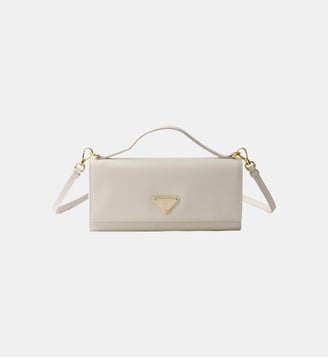 Portefeuille à bandoulière en cuir Saffiano - Prada - Neutre