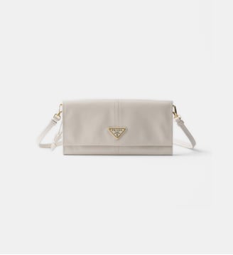 Porte-monnaie en cuir avec bandoulière - Prada - Blanc