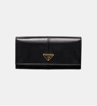 Grand portefeuille en cuir - Prada - Noir