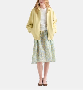 Jupe en Re-Nylon à imprimé floral intégral - Prada - Jaune