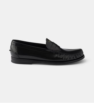 Mocassins en cuir brossé - Prada - Noir