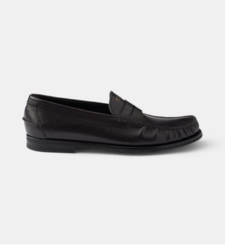 Mocassins en cuir vieilli - Prada - Noir