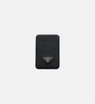 Porte-cartes en cuir Saffiano - Prada - Noir
