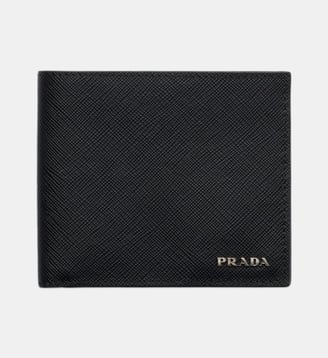 Portefeuille en cuir signature - Prada - Noir