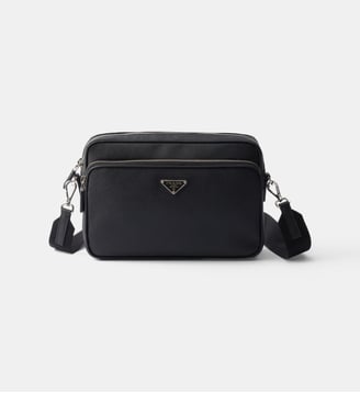 Sac porté épaule en cuir Saffiano - Prada - Noir