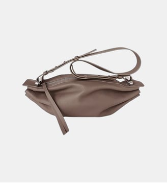 Sac Slingbag Bon-bon M en cuir - Bonastre - Taupe