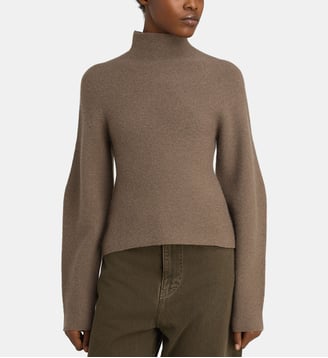 Pull col montant - Christian Wijnants - Marron taupe