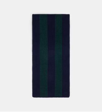 Echarpe Juliette n° 225 laine mérinos 160 x 30 cm  - Moismont - Bleu et vert