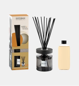 Ambre & Vanille Étoilée - Bouquet Parfumé Ellipse Rechargeable - Esteban Paris Parfums