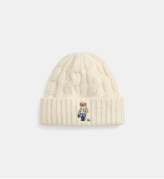Bonnet Polo Bear à torsades - Polo Ralph Lauren - Cream