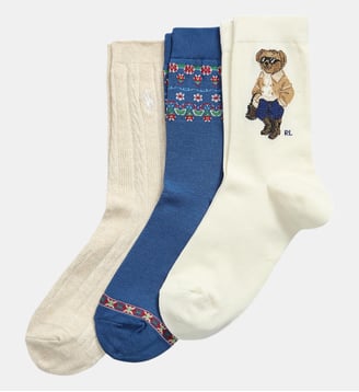 Lot de 3 paires de chaussettes Polo Bear - Polo Ralph Lauren - Ivory