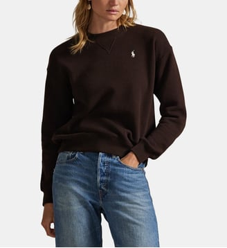 Sweat en molleton à col rond Relaxed Fit - Polo Ralph Lauren - Chocolat