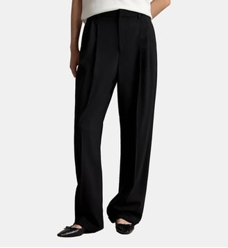 Pantalon Bacall à jambe large en laine mélangée - Polo Ralph Lauren - Noir