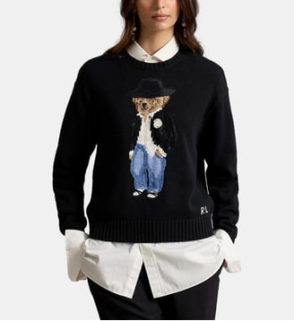 Pull col rond Holiday Polo Bear - Polo Ralph Lauren - Noir