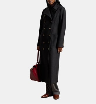 Manteau long croisé en laine - Polo Ralph Lauren - Gris foncé