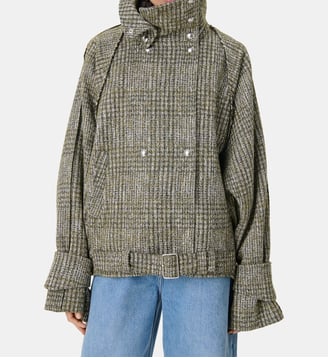 Trench Inja court en tweed - Iro - Écru et kaki
