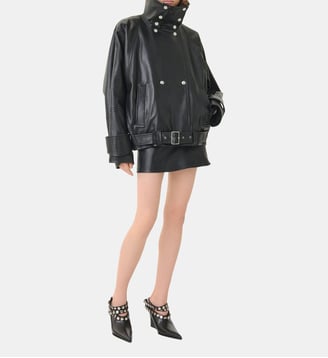 Trench Rubis oversize en cuir - Iro - Black