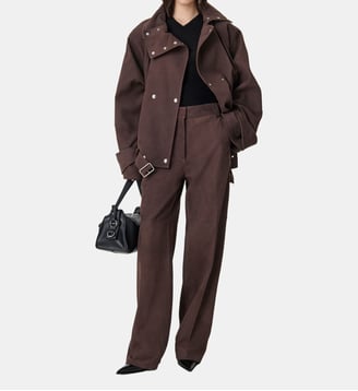 Trench Melior court en nubuck - Iro - Marron moyen