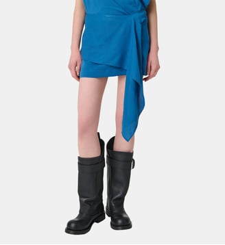 Jupe Pully courte asymétrique - Iro - Parisian blue