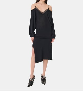 Robe Incante col V à dentelle en coton et soie - Iro - Black