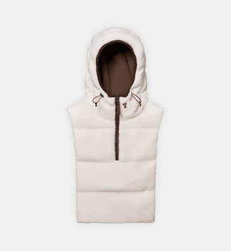 Doudoune réversible à capuche - Fudoon - Blanc et marron