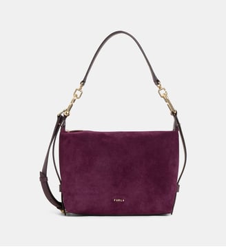 Sac Tonie Mini Hobo cuir suède - Furla - Prune