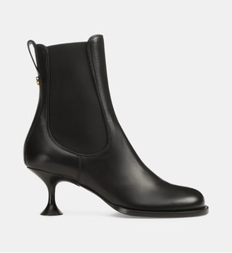 Bottines en cuir talon biseauté - Sergio Rossi - Noir