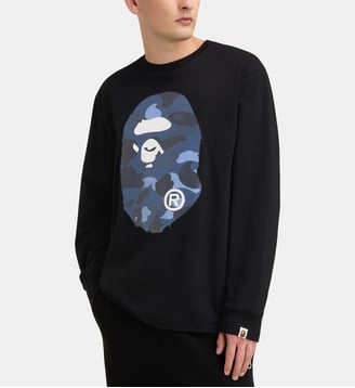 T-shirt à manches longues Camo Big Ape Head - A BATHING APE ® - Noir et bleu