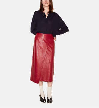 Jupe midi Martin en cuir - Roseanna - Lipstick