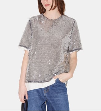 Top Martial à sequins - Roseanna - Silver