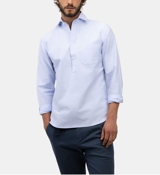 Polo Oxford à manches longues - El Ganso - Bleu