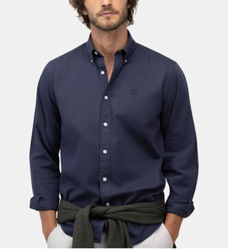 Chemise droite en coton à col américain - El Ganso - Bleu marine