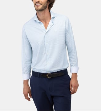 Chemise Slim Fit à Col Italien - El Ganso - Vert