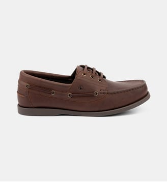 Chaussures bateau en cuir pleine fleur - El Ganso - Marron